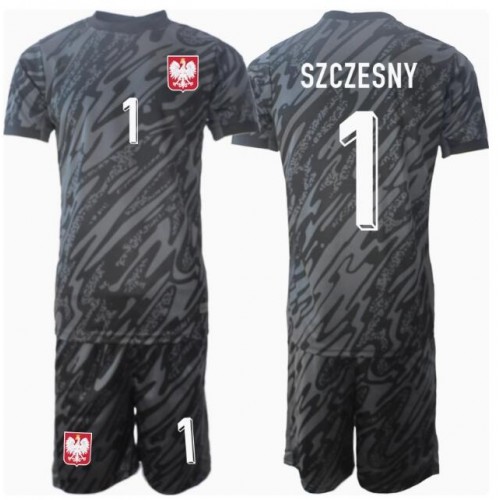 Fotbalové Dres Polsko Wojciech Szczesny #1 Brankářské Dětské Venkovní ME 2024 Krátký Rukáv (+ trenýrky)